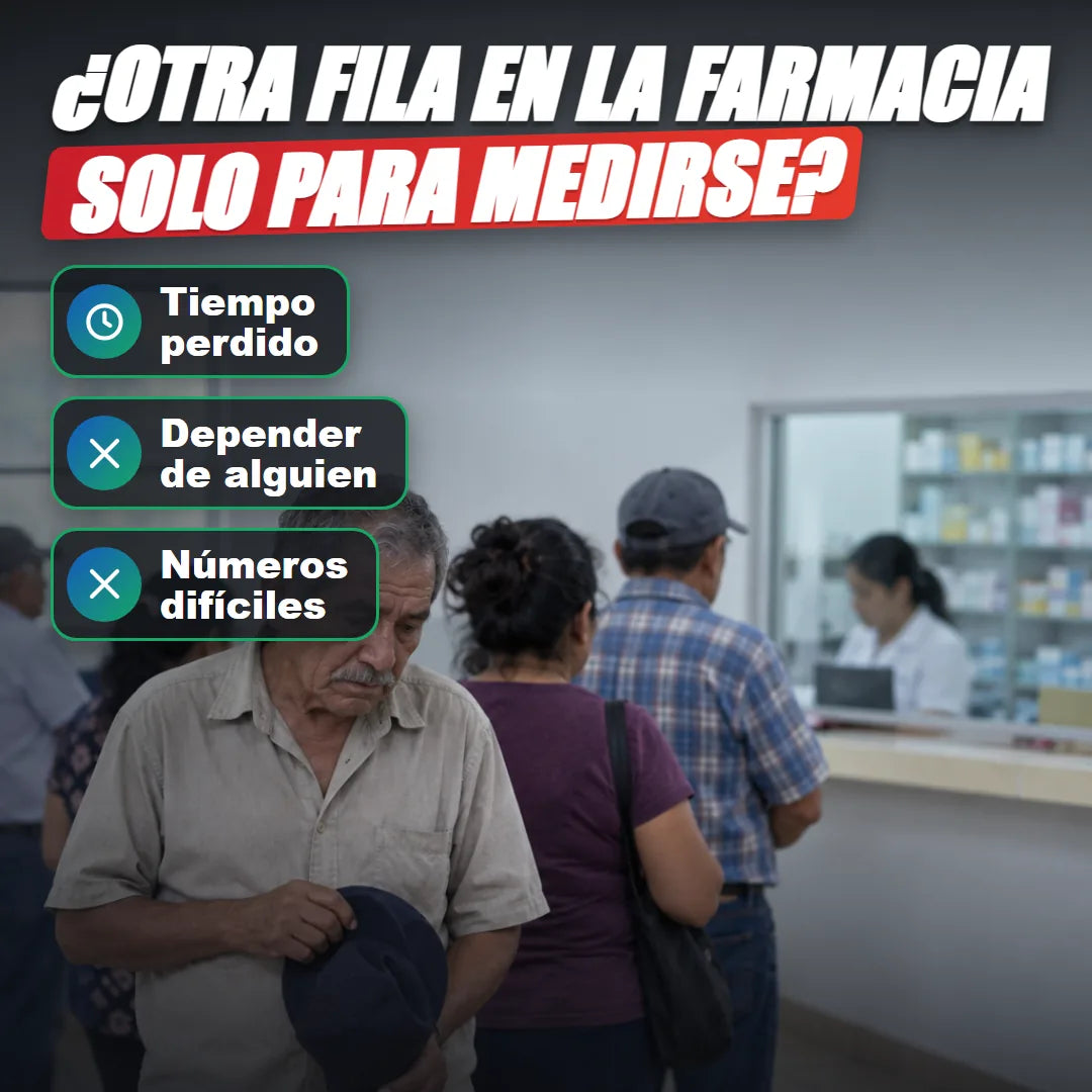 Señor esperando en la fila de una farmacia