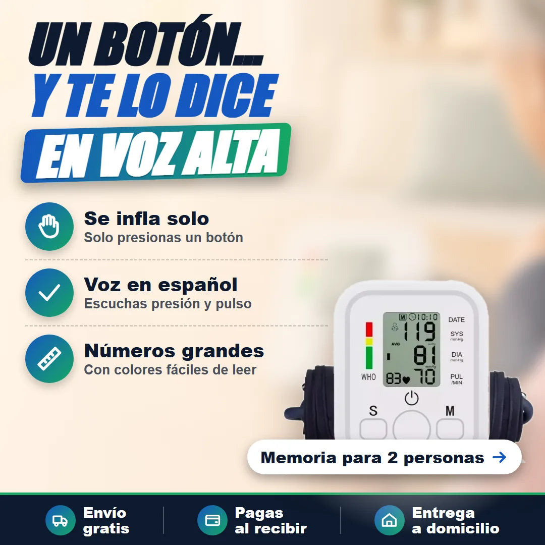 Tensiómetro de brazo con voz y sus beneficios