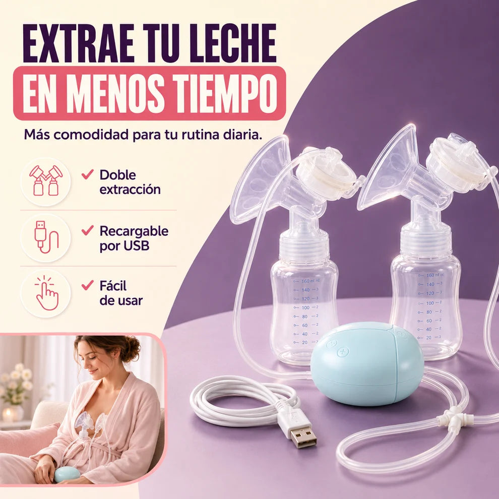 Extractor de Leche Eléctrico Doble | Extrae más en menos tiempo con comodidad y libertad 🤱✨
