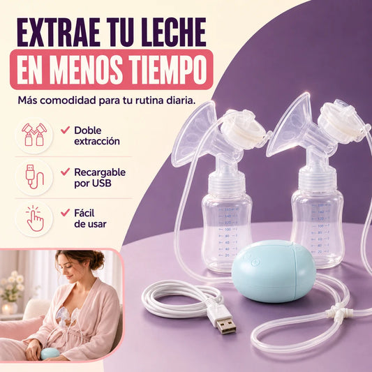 Extractor de Leche Eléctrico Doble | Extrae más en menos tiempo con comodidad y libertad 🤱✨