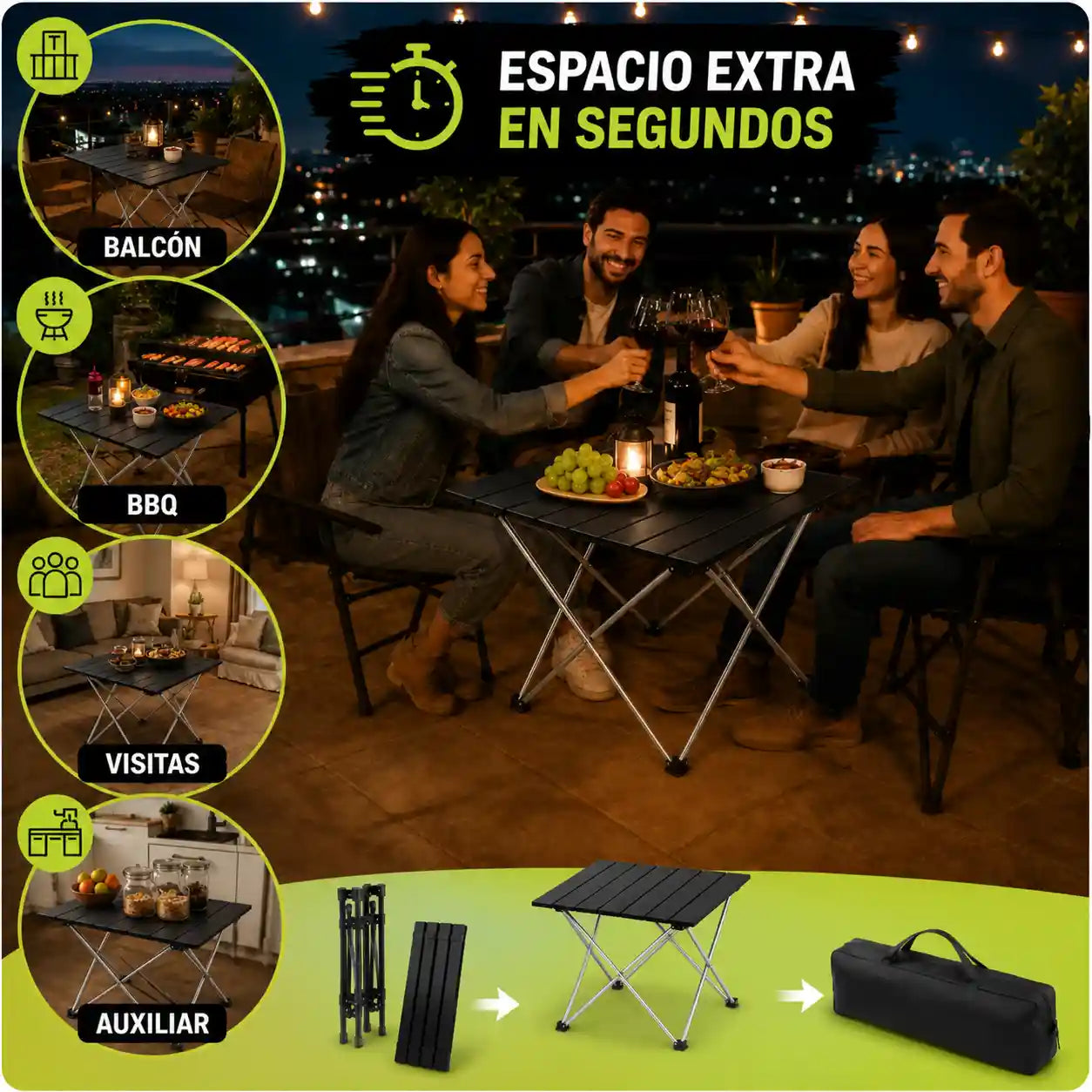 Mesa Auxiliar Plegable | Práctica y útil para cualquier plan