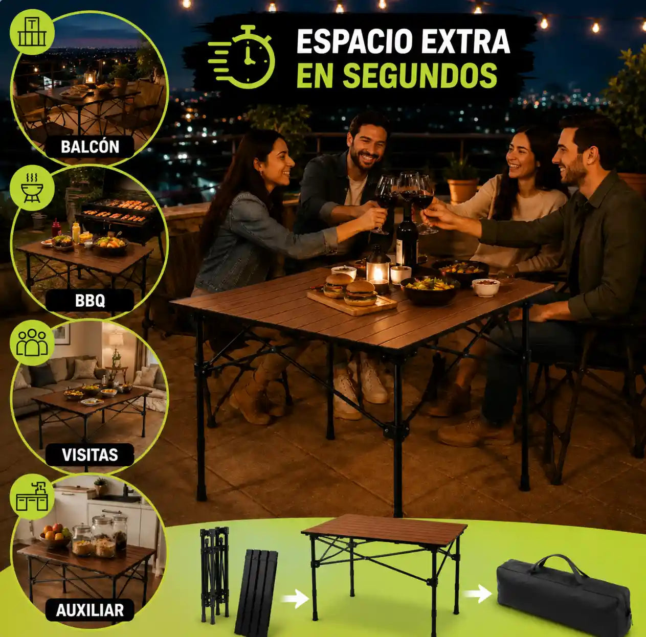 Mesa Auxiliar Plegable | Práctica y útil para cualquier plan