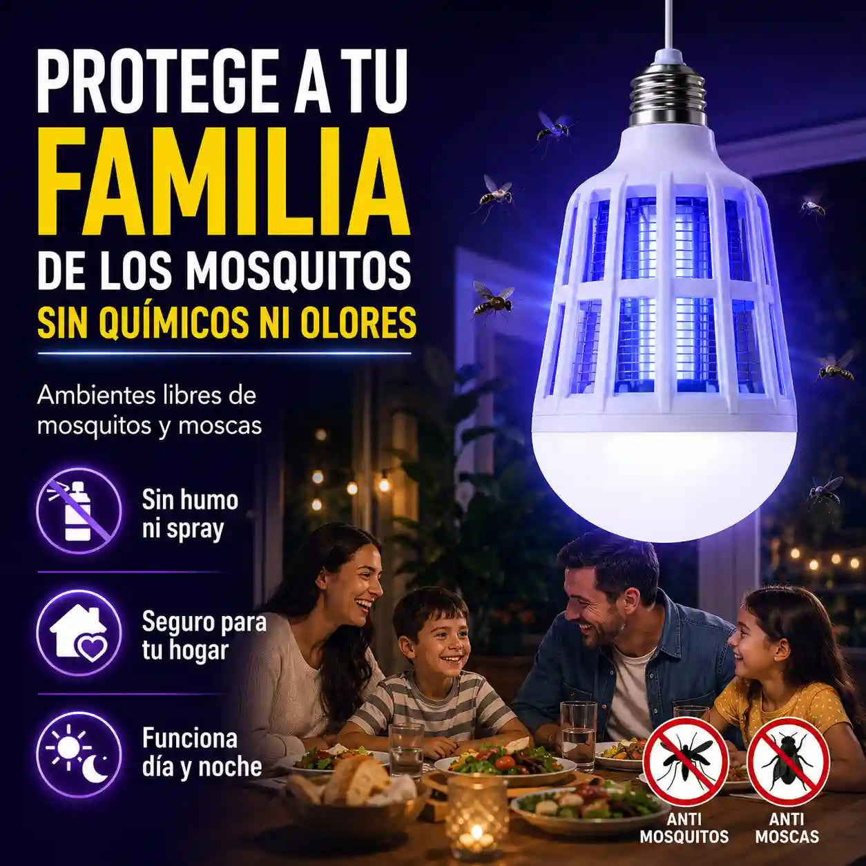 Bombillo Matainsectos | Ambientes libre de bichos todo el día
