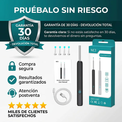 Limpiador de Oídos con Cámara HD y Luz LED