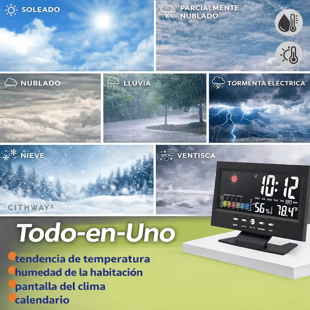 Reloj Digital Inteligente con Clima y Calendario