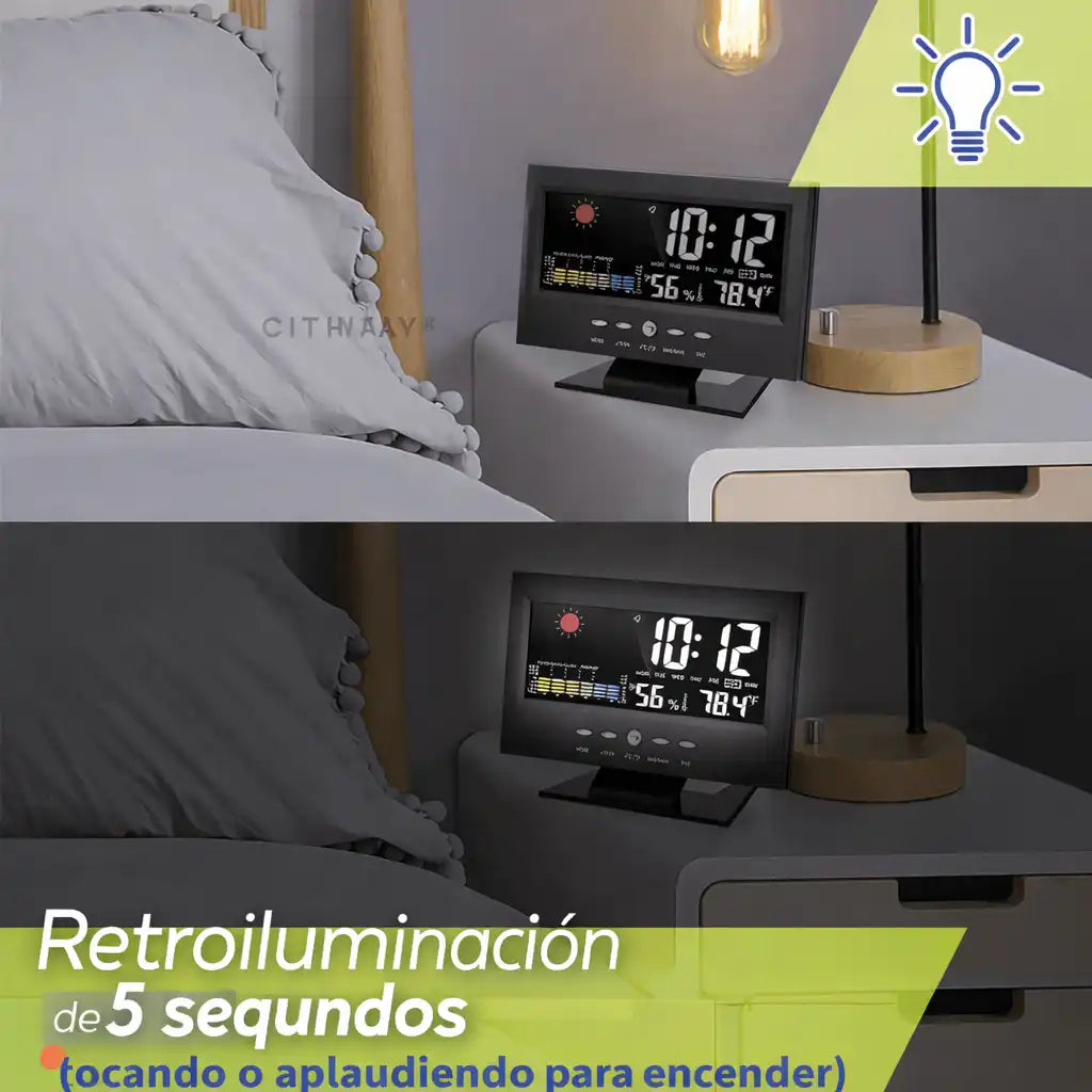 Reloj Digital Inteligente con Clima y Calendario