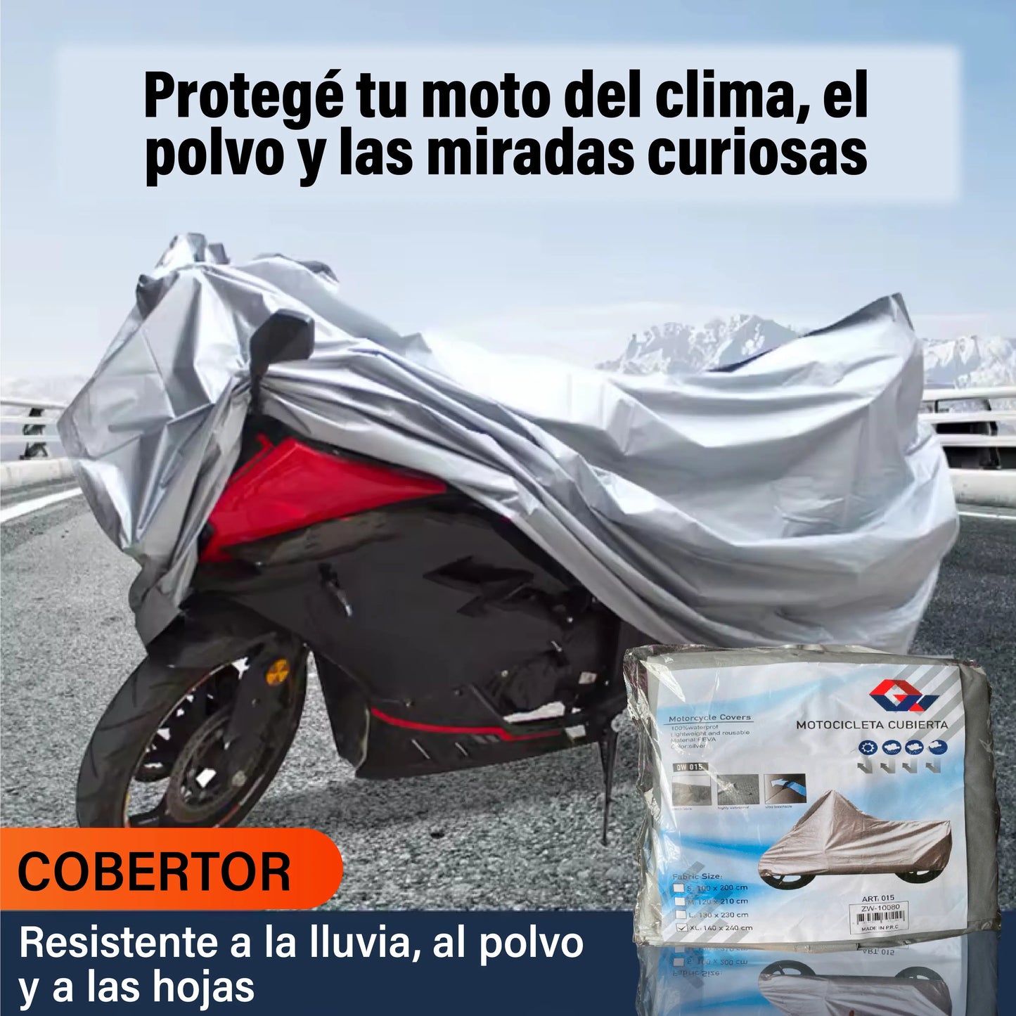 COBERTOR IMPERMEABLE PARA MOTOCICLETA 🏍️💦